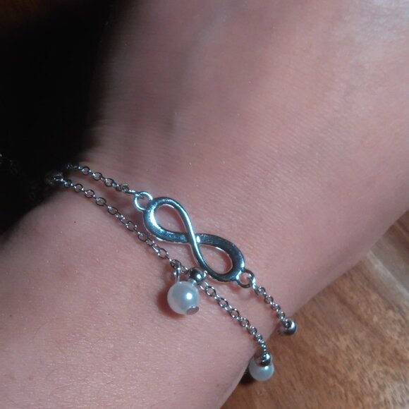 Double Row Infinity Bracelet, Extends to Anklet - Picture 11 of 13
